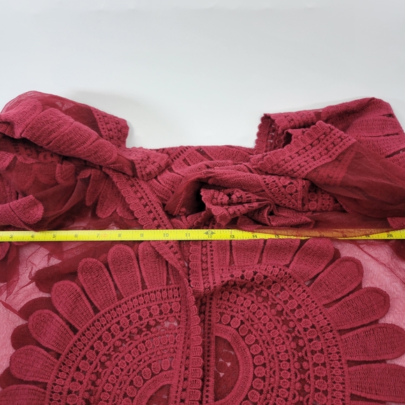 Chicos Womens Cardigan Size L/XL Floral Lace Open Front Crochet Fringe Hem - Picture 8 of 12